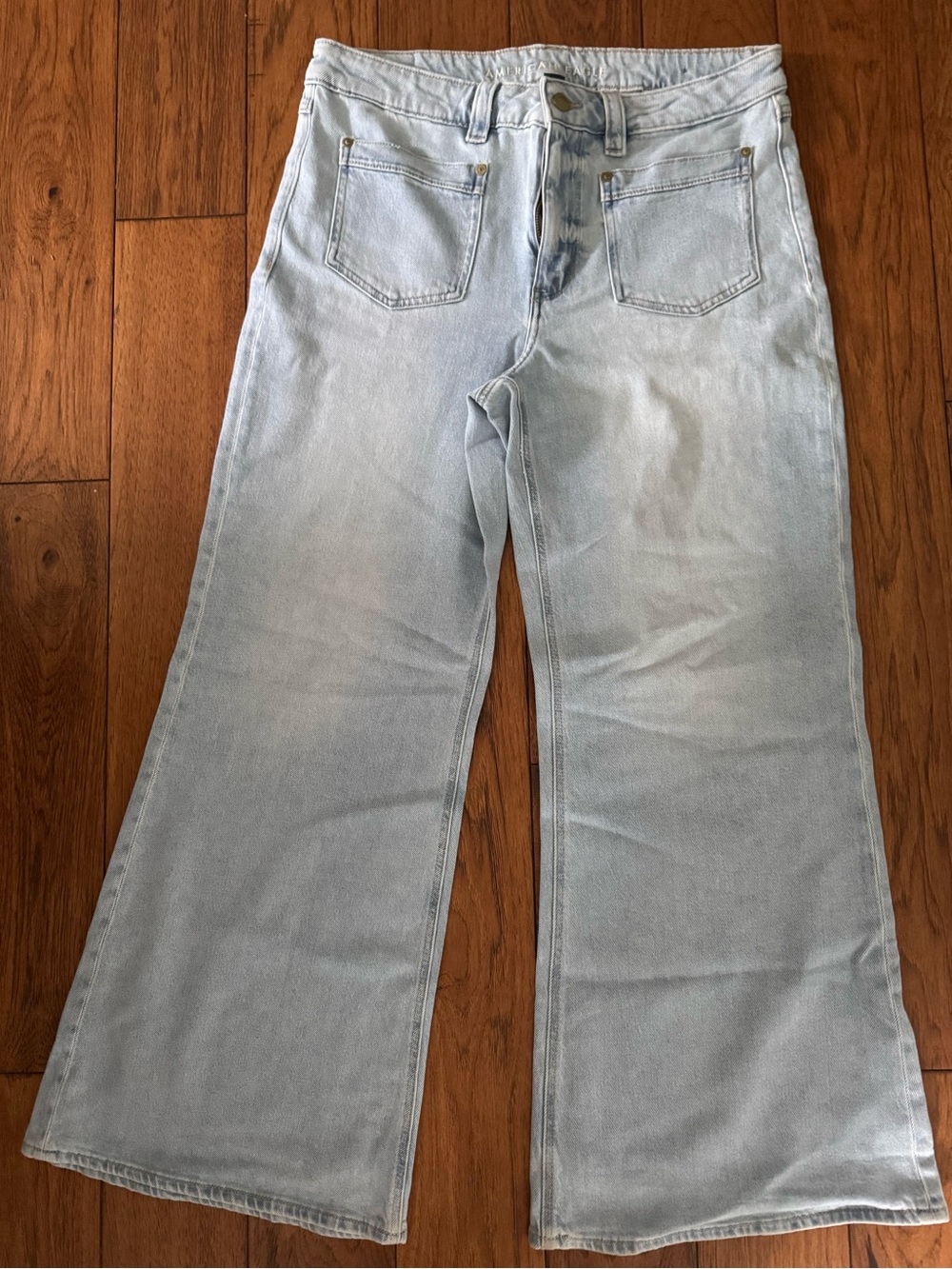 American Eagle Outfitters Light Blue Wide-Leg Jeans